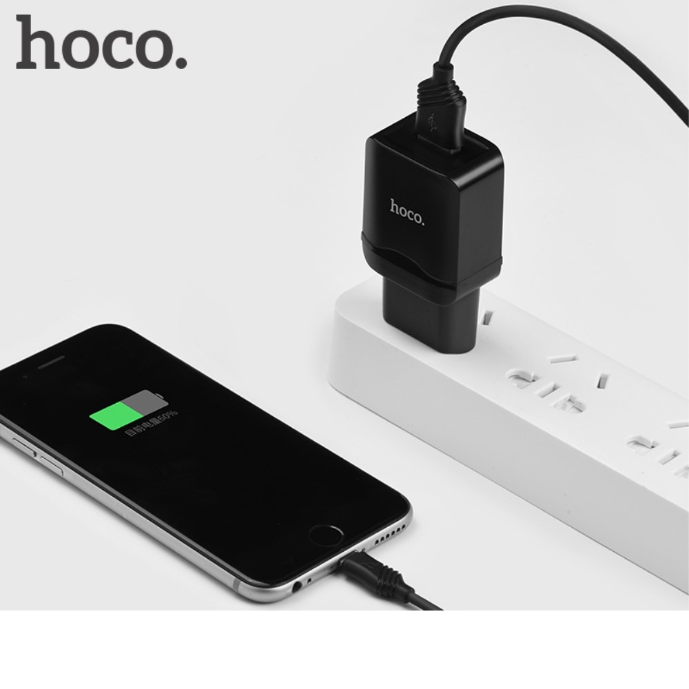 Stenski polnilec Micro USB-HOCO C22A Black