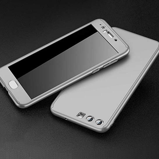 Ovitek 360° (srebrn) + zaščitno steklo za Huawei P20 Lite