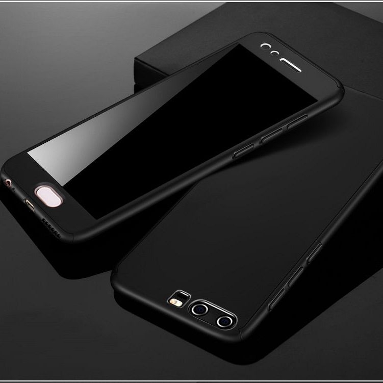 Ovitek 360° (Črn) + zaščitno steklo za Huawei P20 Lite