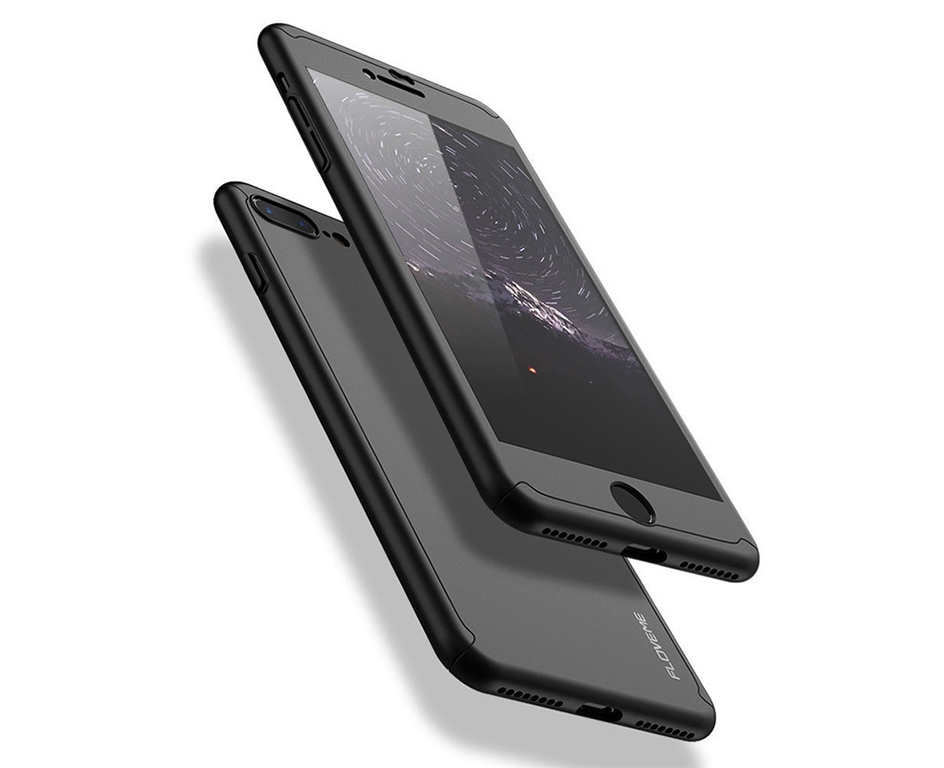 Ovitek 360° (črn) + zaščitno steklo za Apple iPhone 6 Plus/6s Plus
