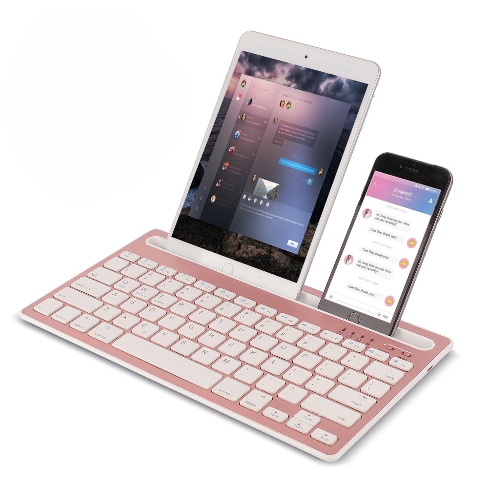  Bluetooth tipkovnica za pametni telefon ali tablico HM-04 (Android, iOS, Windows)-Rose Gold