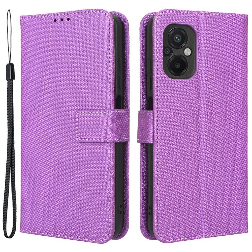 Preklopni ovitek Diamond Texture (purple) za Xiaomi Poco M5