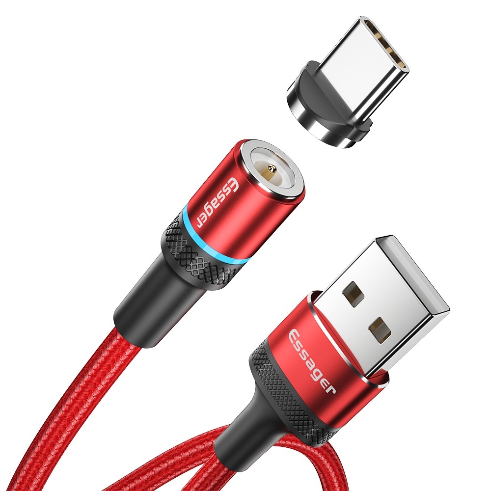 Magnetni kabel C-Type ESSAGER 1m (rdeč)