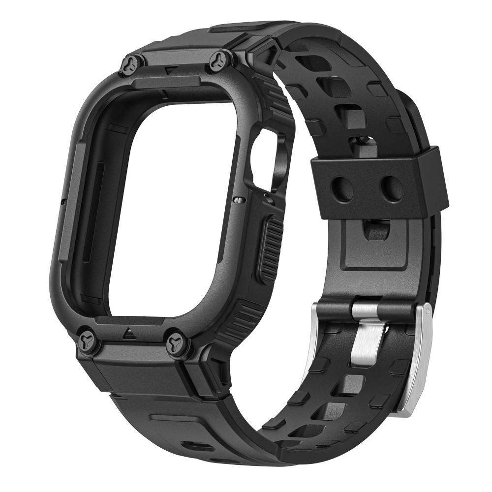 Silikonska zaščita + pas Drop-proof (black) za Apple Watch Ultra 49mm / Ultra 2 49mm