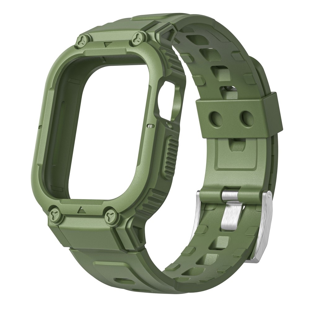 Silikonska zaščita + pas Drop-proof (army green) za Apple Watch Ultra 49mm / Ultra 2 49mm