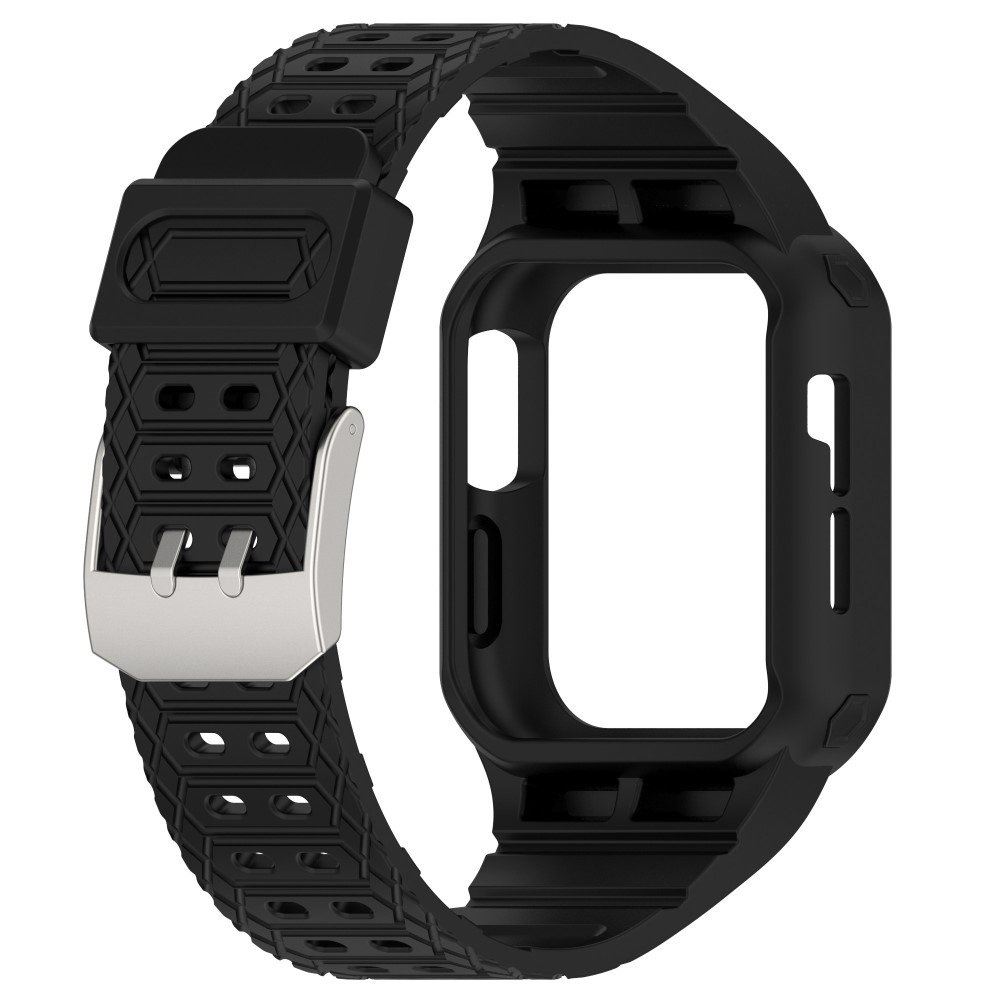 Silikonska zaščita + pas Triangle (black) za Apple Watch Ultra 49mm / Ultra 2 49mm 