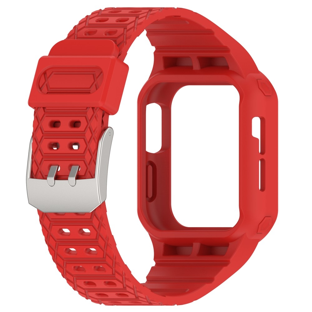 Silikonska zaščita + pas Triangle (red) za Apple Watch Ultra 49mm / Ultra 2 49mm 