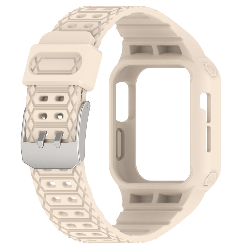 Silikonska zaščita + pas Triangle (beige) za Apple Watch Ultra 49mm / Ultra 2 49mm