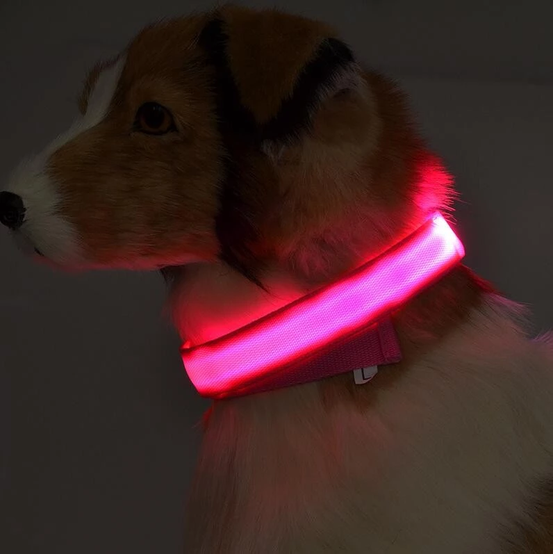 Pametna pasja ovratnica LED  (Roza) S-Small