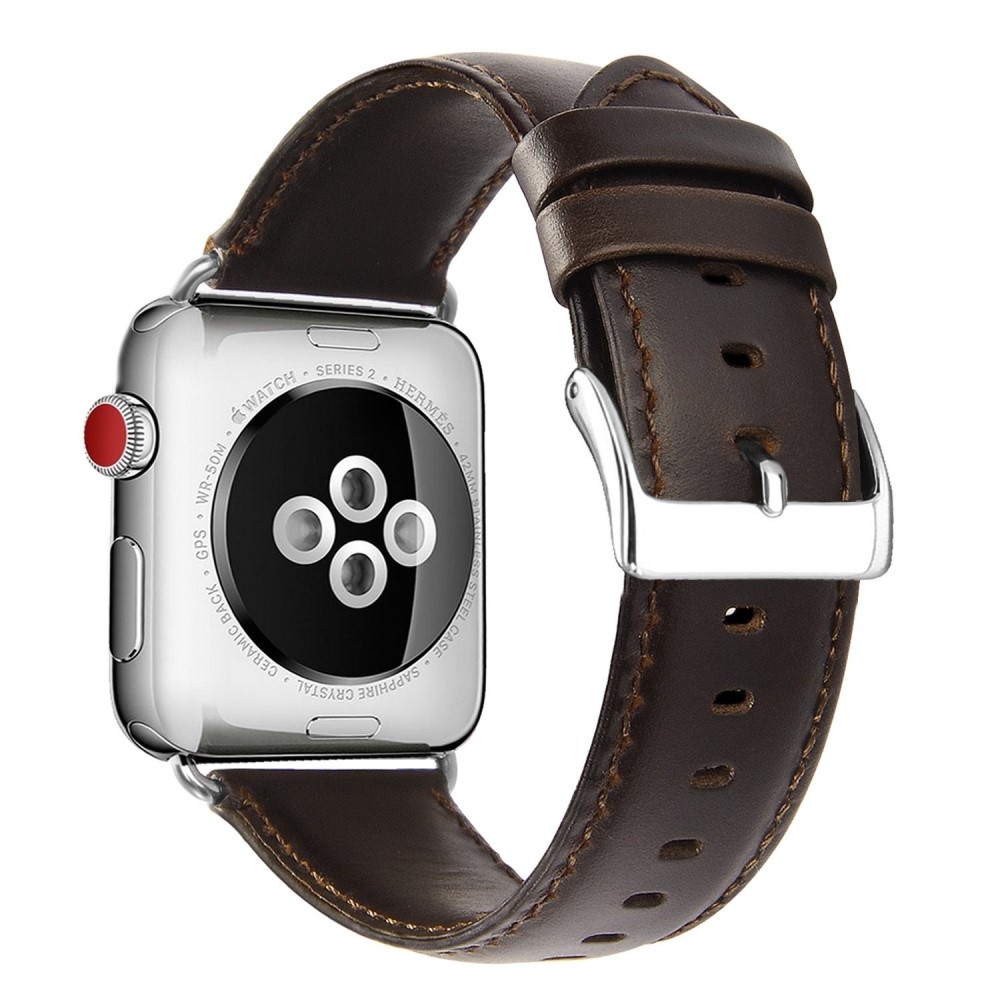 Usnjen pas (Coffee) za Apple Watch 9 / 8 / 7 41mm / 6 / SE (2023) / SE(2022) / SE / 5 / 4 40mm / 3 / 2 / 1 38mm 