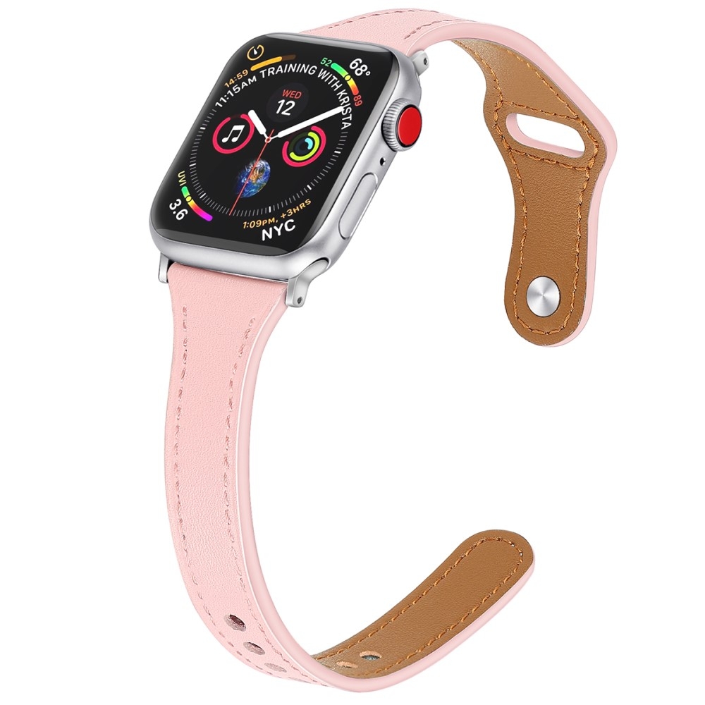 Usnjeni pašček (pink) za Apple Watch Serien 6/SE/5/4 40mm / Series 3/2/1 Watch 38mm