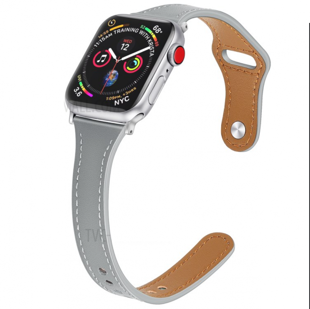 Usnjeni pašček (grey) za Apple Watch Serien 6/SE/5/4 40mm / Series 3/2/1 Watch 38mm