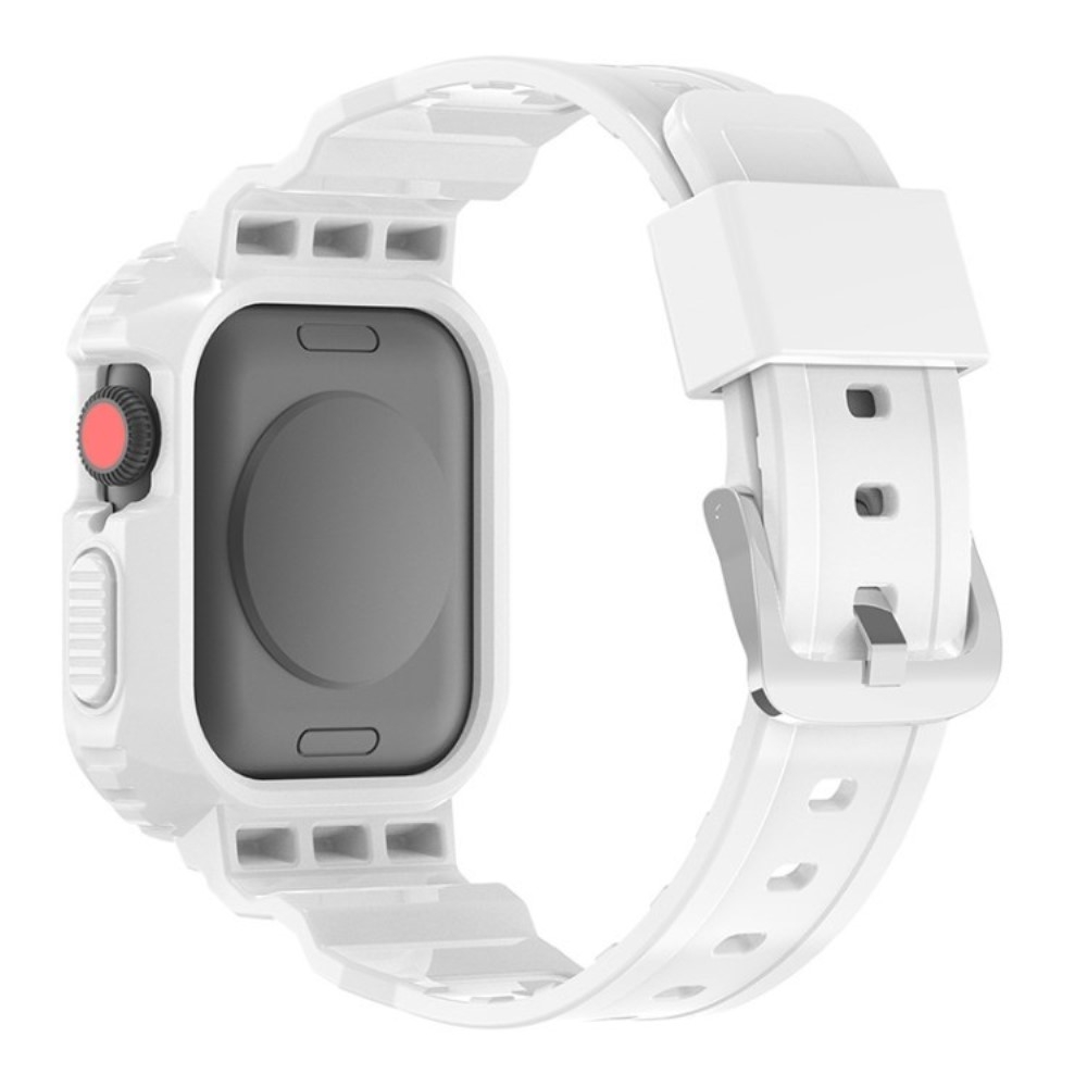 Silikonski pas + ohišje (white) za Apple Watch Series 9 / 8 / 7 45mm / SE (2022) / SE / 6 / 5 / 4 44mm