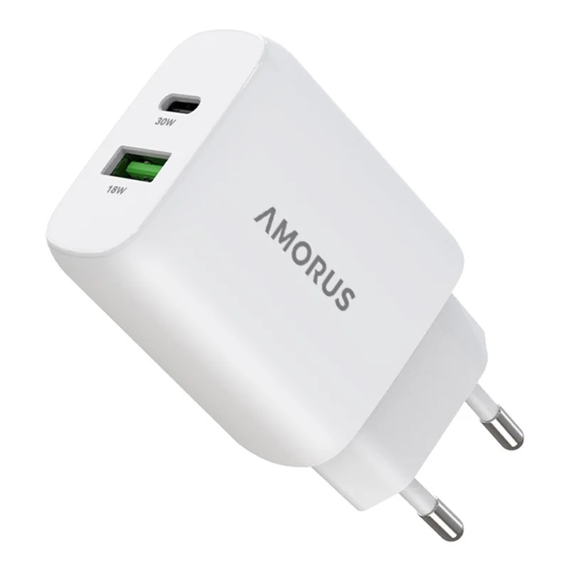 Stenski polnilec AMORUS 30W GaN hitri polnilec