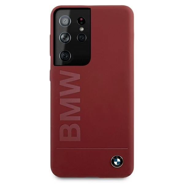 Originalen ovitek BMW (red) Silicone Signature Logo za Samsung Galaxy S21 Ultra