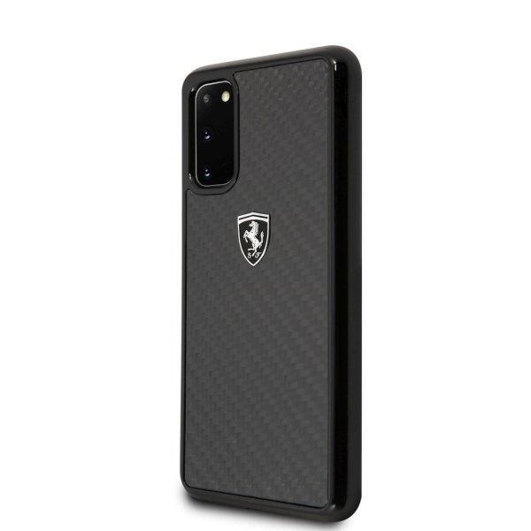 Originalen ovitek FERRARI (black) Carbon type za Samsung Galaxy S20