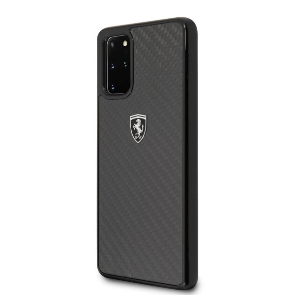 Originalen ovitek FERRARI (black) Carbon za Samsung Galaxy S20 Plus