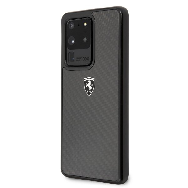 Originalen ovitek FERRARI (black) Carbon Heritage za Samsung Galaxy S20 Ultra