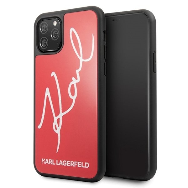 Originalen ovitek Karl Lagerfeld (Glitter Karl Signature Red) za iPhone 11 Pro