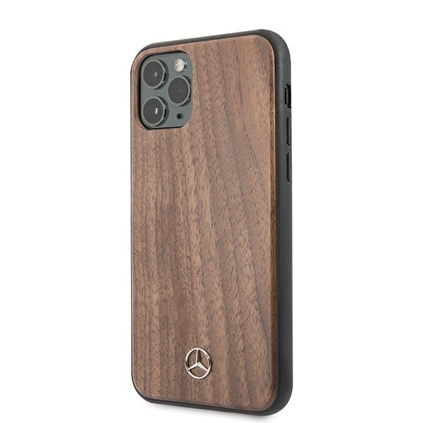 Originalen ovitek MERCEDES (brown) wood lines za iPhone 11 Pro