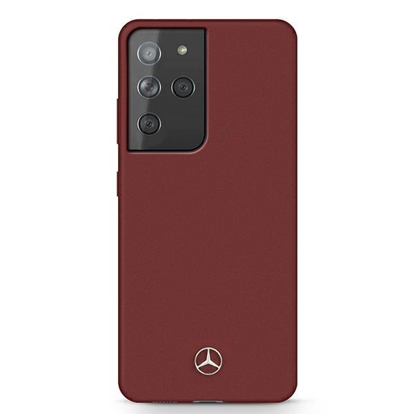 Originalen ovitek MERCEDES (red) Silicone line za Samsung Galaxy S21 Ultra