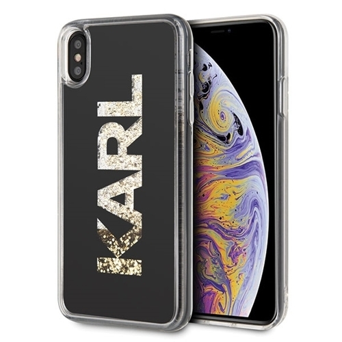 Originalen ovitek Karl Lagerfeld (Black Glitter) za iPhone XS Max