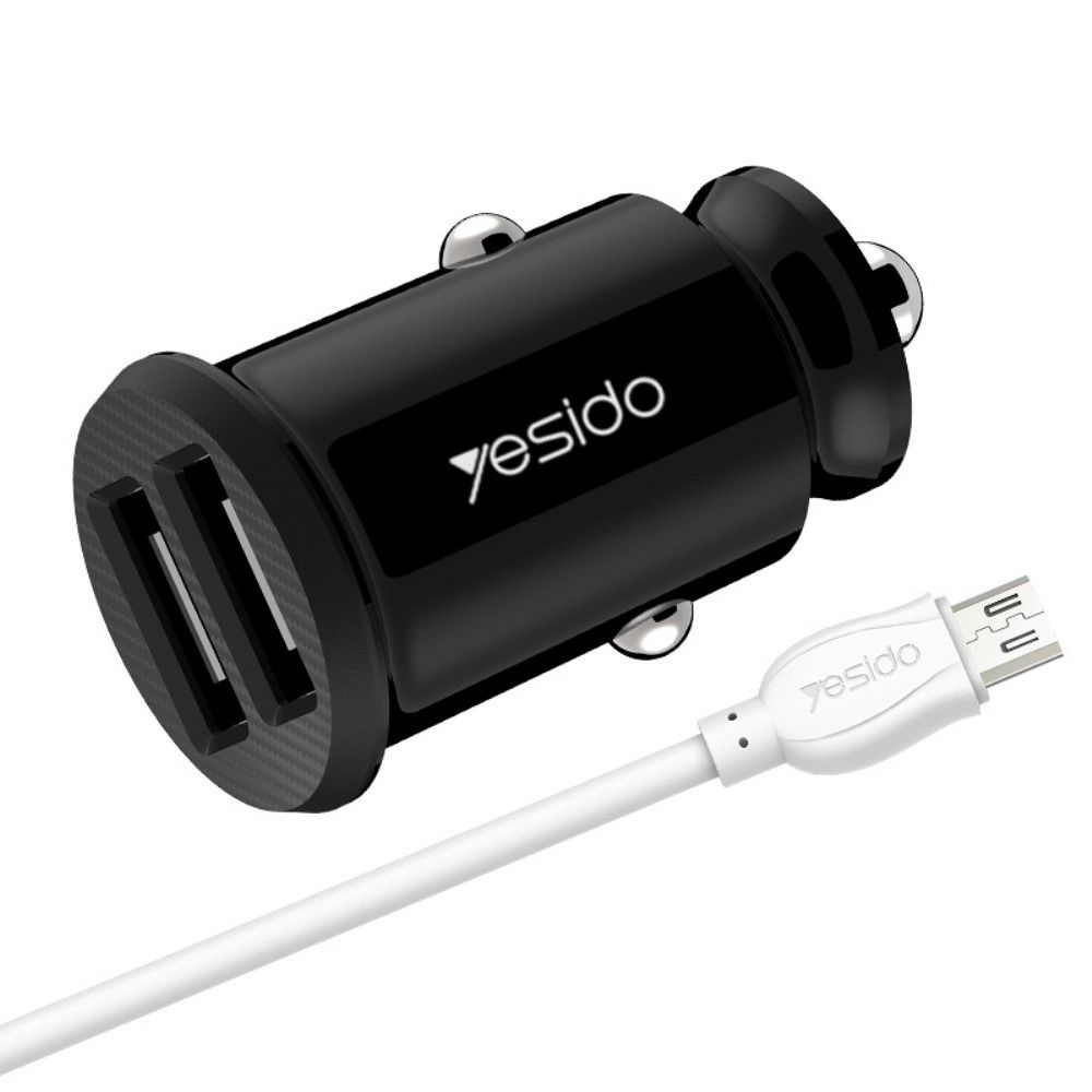 Car charger + Micro USB YESIDO Y29 2.4A (black)