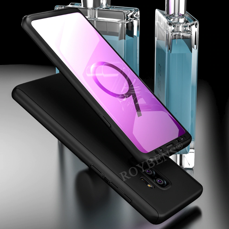 Huawei P40 Lite 360° telefontok + biztonsági védőüveg (black)