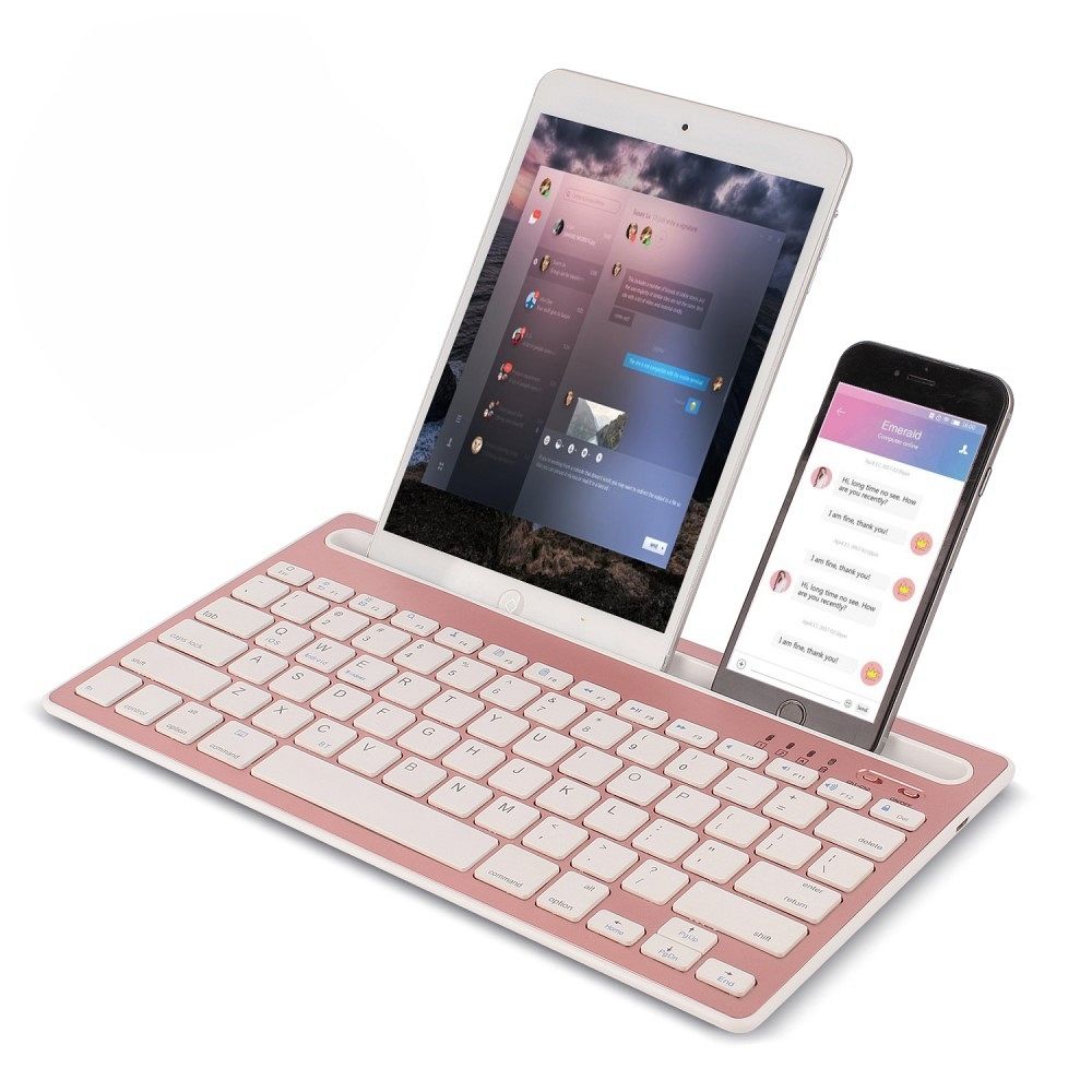 Bluetooth tipkovnica za pametni telefon ili tablet HM-04 (Android, iOS, Windows) -Rose Gold