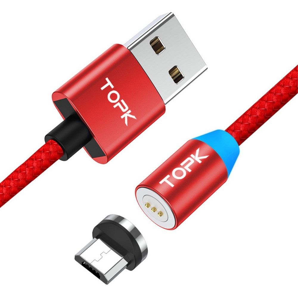 Kabel Micro USB TOPK 5A (crven)