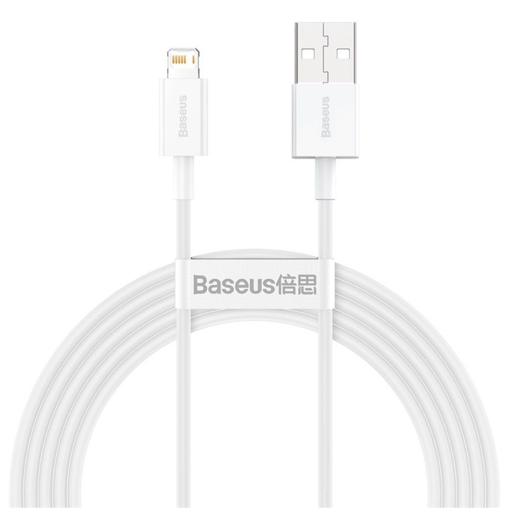 Cable iPhone + adatátvitel BASEUS Lightning 2.4A 2m - White