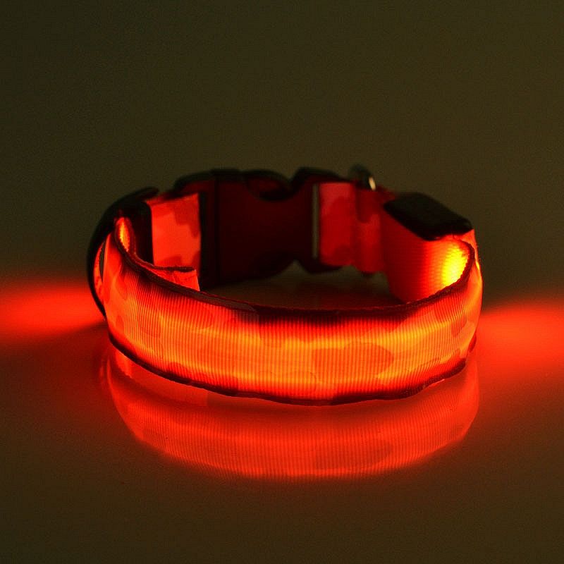 Pametna pasja ovratnica LED (Rdeča) S-Small