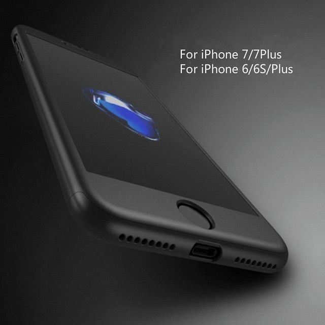 Ovitek 360° (črn) + zaščitno steklo za Apple iPhone 7/8 Plus