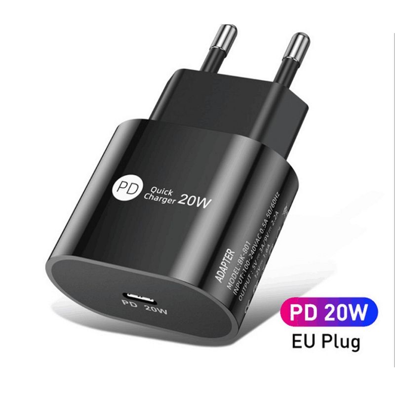 PowerPlug - 20W C-Type Fast Charging - fekete