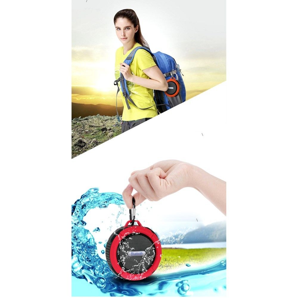 Vodoodporen bluetooth zvočnik C6 - RDEČ 