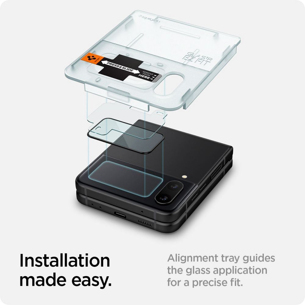 Kaljeno zaščitno steklo Spigen (Glastr EZ Fit) za Samsung Galaxy Z Flip 4