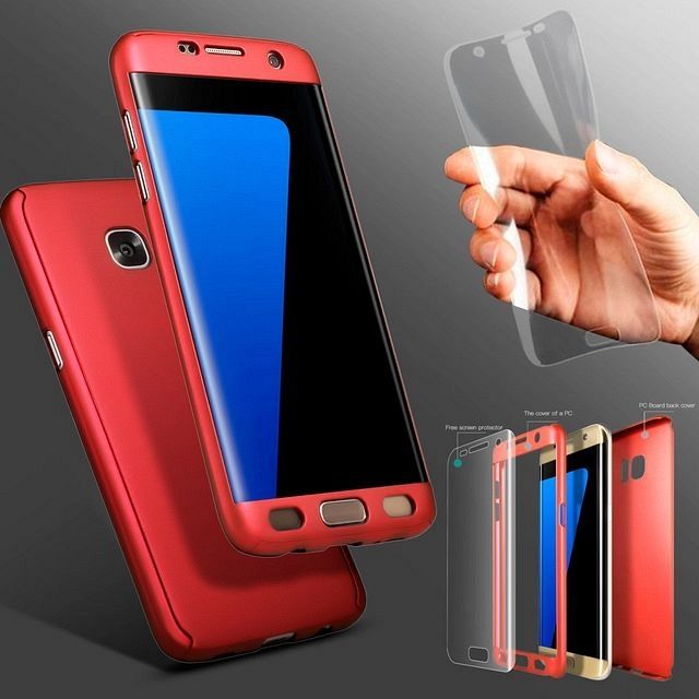 Ovitek 360° (Red) + zaščitna folija za Galaxy S10e