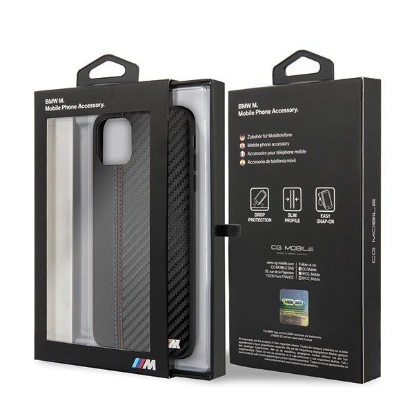 Originalen ovitek BMW (black) PU Carbon za iPhone 11 Pro Max