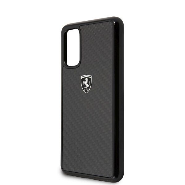 Originalna maska FERRARI (black) Carbon type za Samsung Galaxy S20
