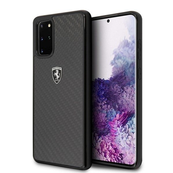 Originalna maska FERRARI (black) Carbon za Samsung Galaxy S20 Plus