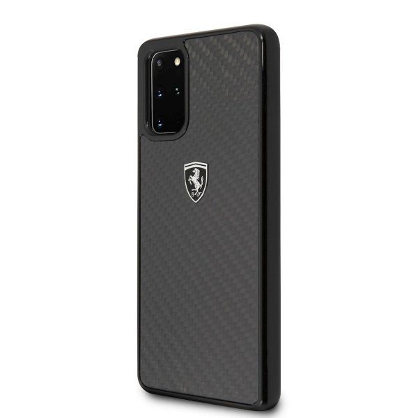 Originalna maska FERRARI (black) Carbon za Samsung Galaxy S20 Plus