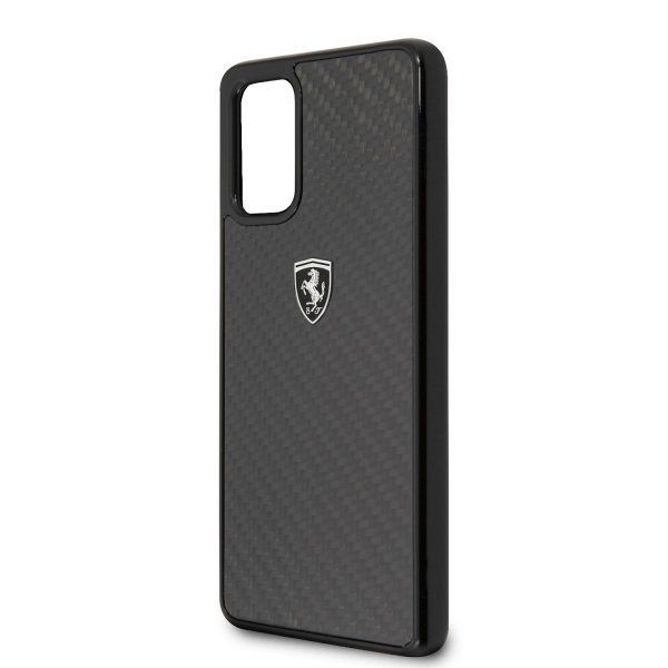 Originalna maska FERRARI (black) Carbon za Samsung Galaxy S20 Plus