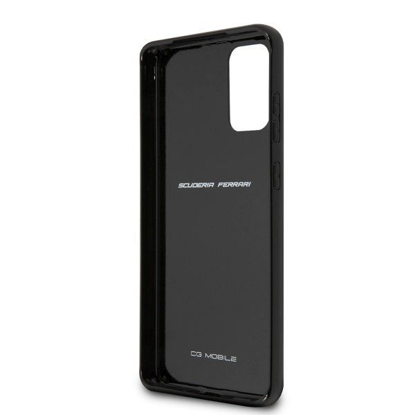 Originalna maska FERRARI (black) Carbon za Samsung Galaxy S20 Plus