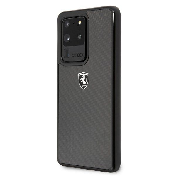 Originalna maska FERRARI (black) Carbon Heritage za Samsung Galaxy S20 Ultra