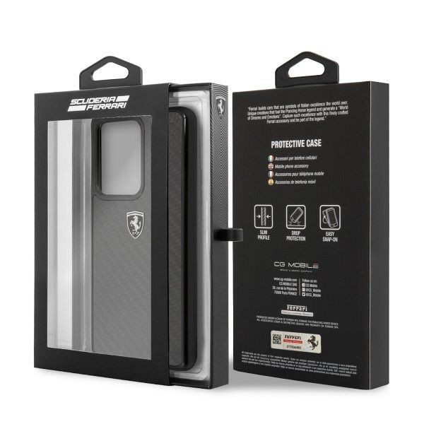 Originalen ovitek FERRARI (black) Carbon Heritage za Samsung Galaxy S20 Ultra