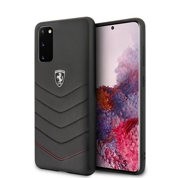 Originalen ovitek FERRARI (black) Leather za Samsung Galaxy S20