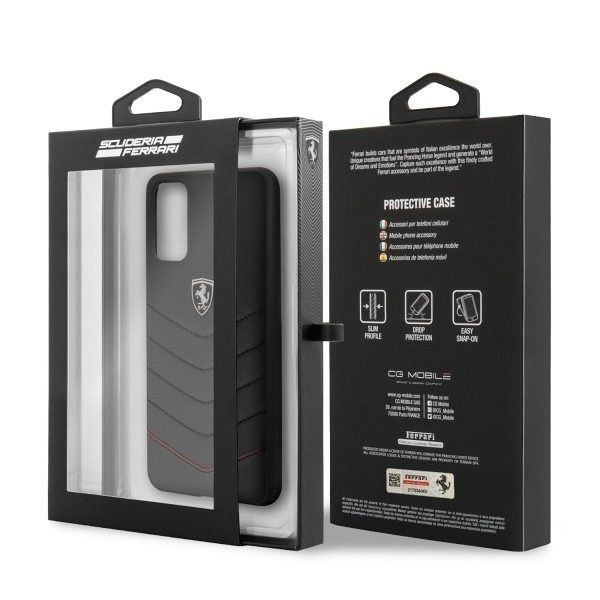 Originalen ovitek FERRARI (black) Leather za Samsung Galaxy S20