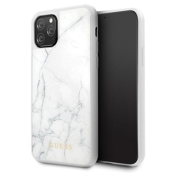 Originalna maska Guess (White marble) za iPhone 11 Pro