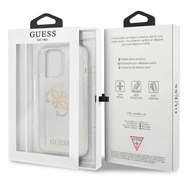 Originalen ovitek GUESS (transparent Glitter) za iPhone 13 Pro