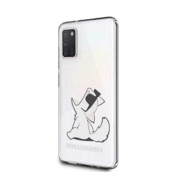 Originalna maska KARL LAGERFELD (transparent) Choupette Fun za Samsung Galaxy A31